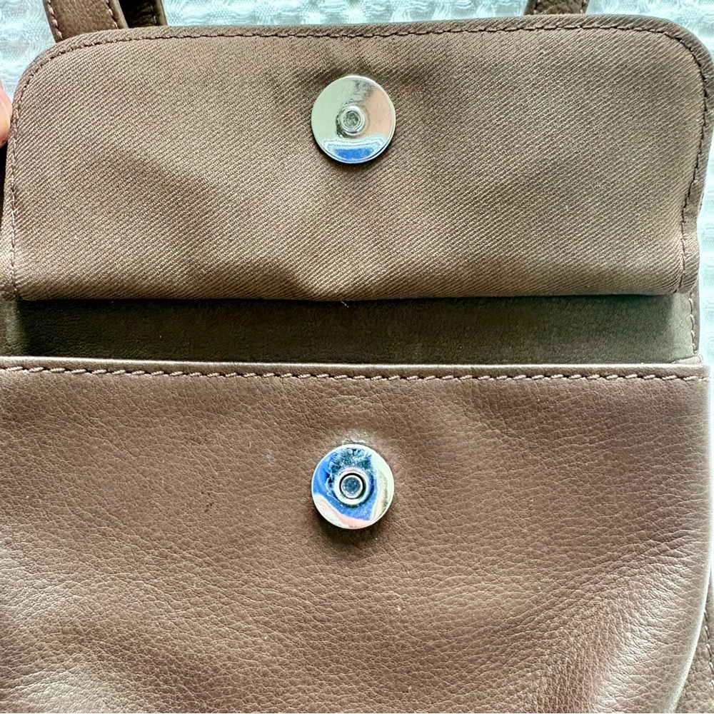 Fossil Vintage Dark Brown Pebbled Leather Crossbody Bag Purse - Picture 3 of 7